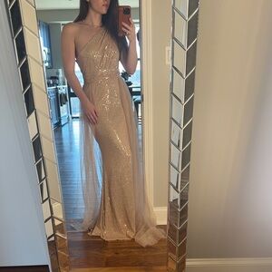 Elegant Gold Evening Gown